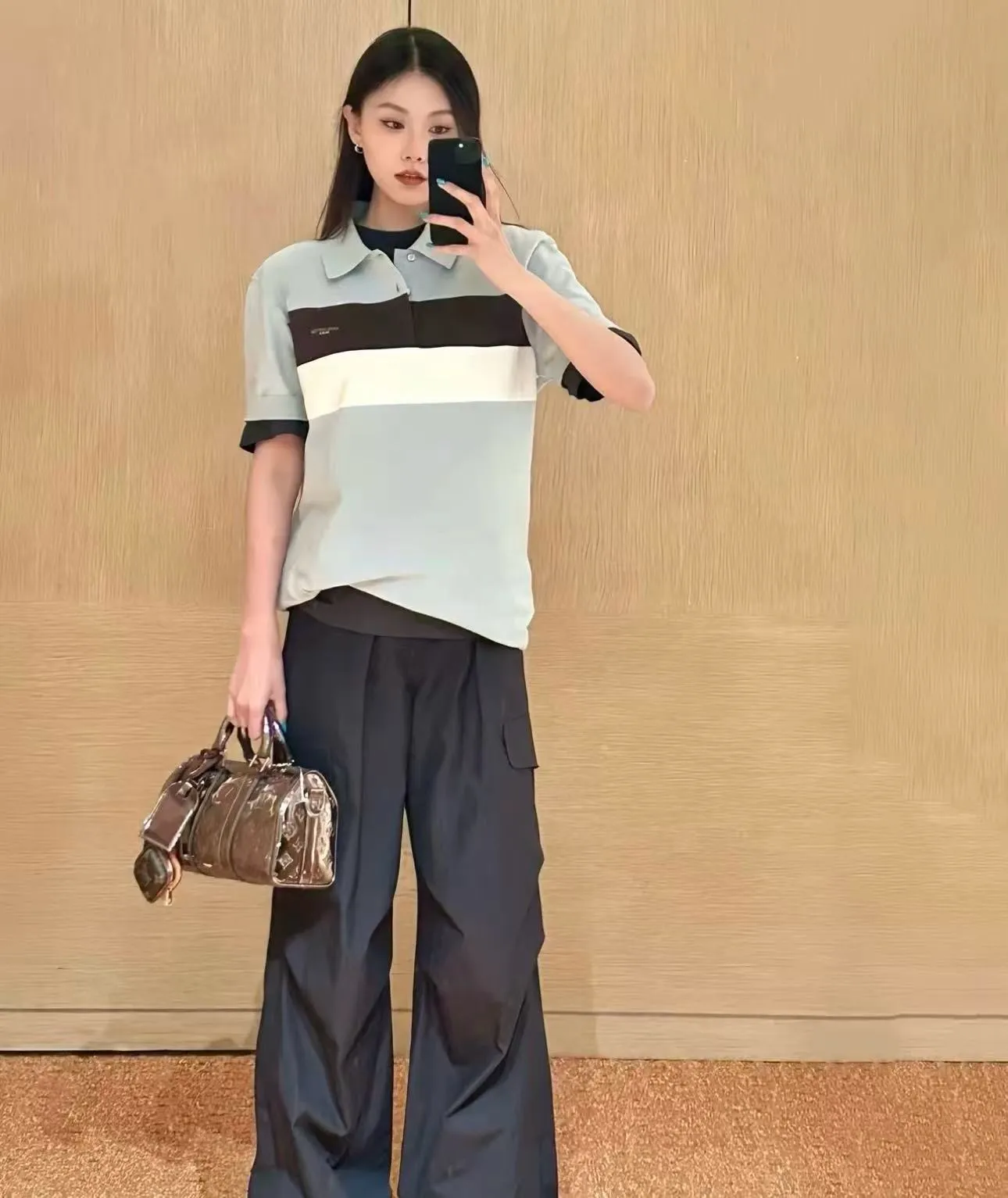 Louis Vuitton/Louis Vuitton 26ss contrast striped Polo short sleeves